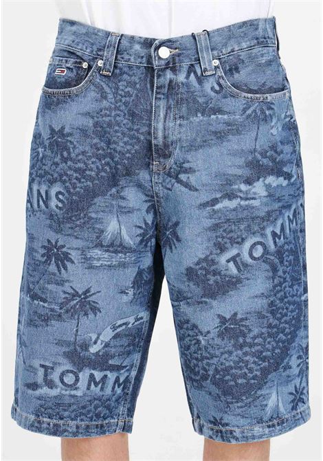 Shorts da uomo denim medium con stampa allover TOMMY JEANS | DM0DM187871A51A5